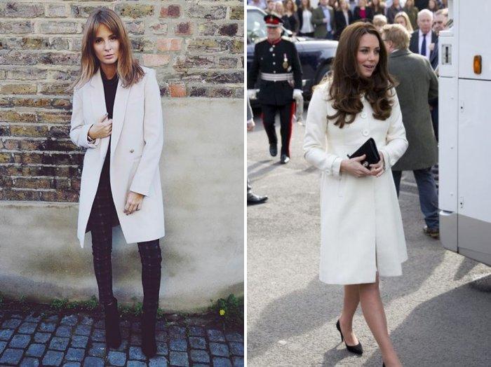 Белое пальто с запахом