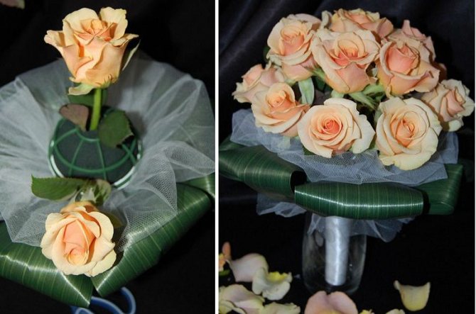 Эффектные розы в портбукетнице