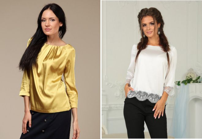 фасоны шелковых блузок