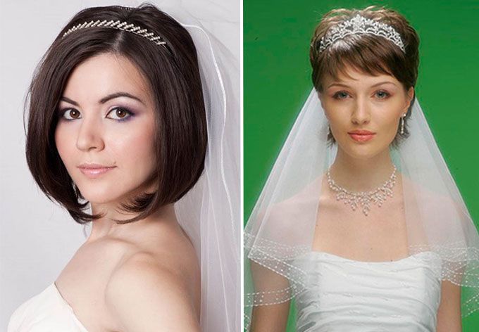 Фата на короткие пряди