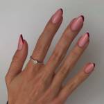 френч на миндалевидных ногтях фото 13