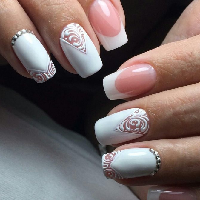 Идеи свадебного маникюра : виды френча для свадьбы