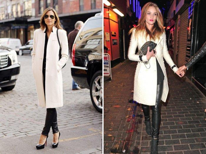 Классическое белое пальто