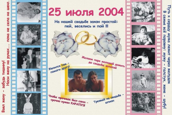 коллаж из фото молодых на свадьбу