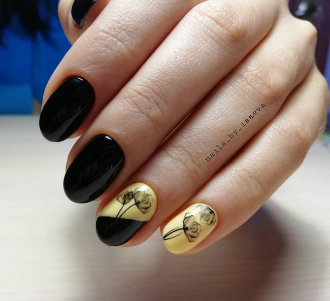 короткие темные ногти_35