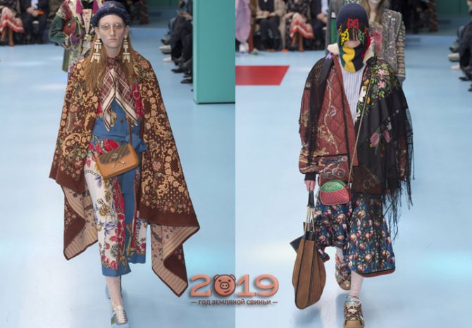 Платки показ Gucci Милан осень-зима 2018-2019