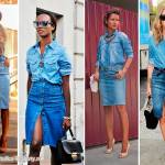 с чем носить джинсовую юбку