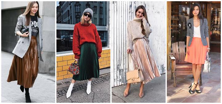 с чем носить плиссированную юбку