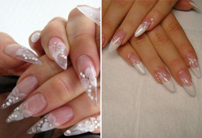 свадебный френч на острых ногтях