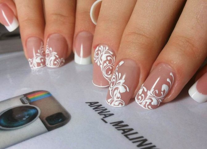 Свадебный френч с кружевным узором