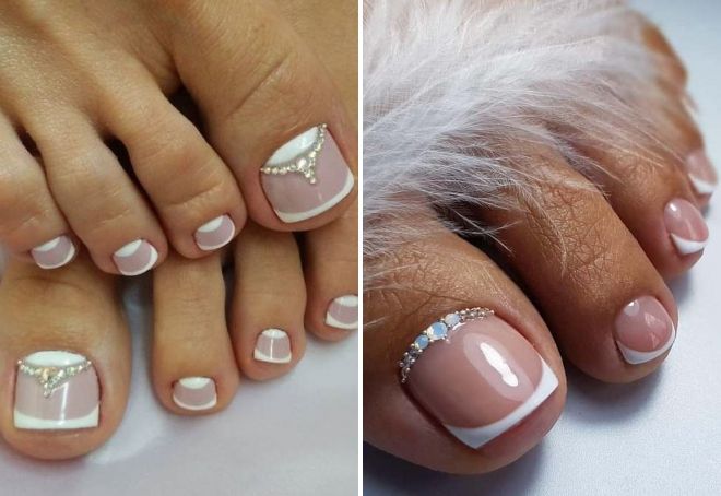свадебный педикюр френч