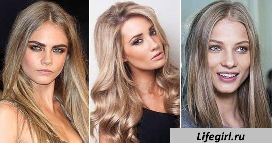 Светло-русый цвет волос. Палитры красок, фото: пепельный, золотистый, бежевый, перламутровый